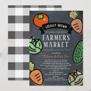Farmers Market Chalkboard Baby Shower by Mail Invitation