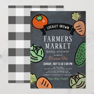Farmers Market Chalkboard Baby Shower Invitation