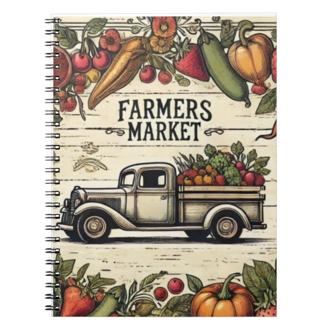 Farmers Market Classic Notebook | Boho Rustic (Front)