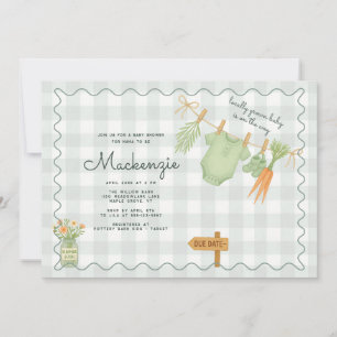 Farmer's Market Clothesline Baby Shower  Invitation