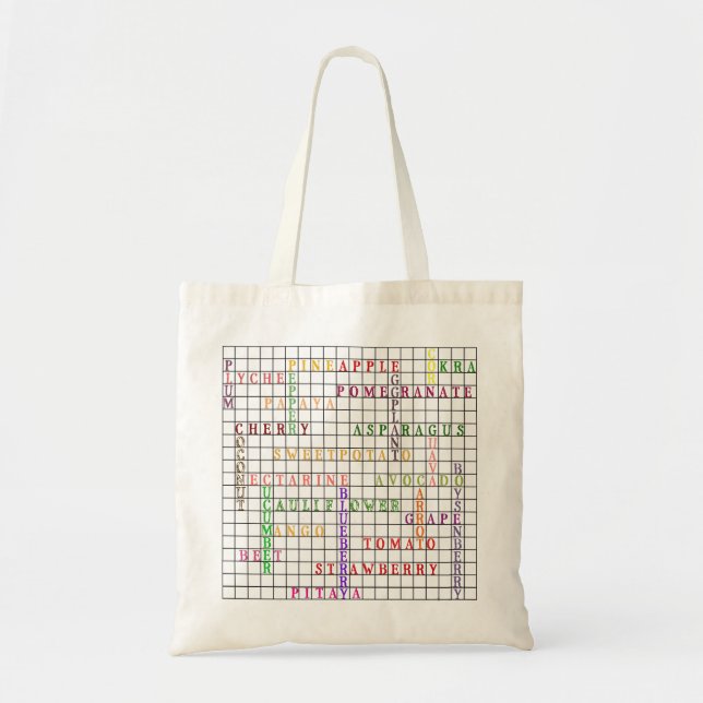 Farmers Market Crossword Grocery Bag (Front)