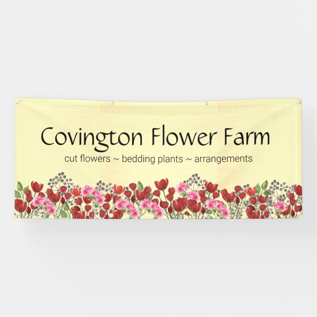 Farmers Market Custom Flower Farm Banner (Horizontal)