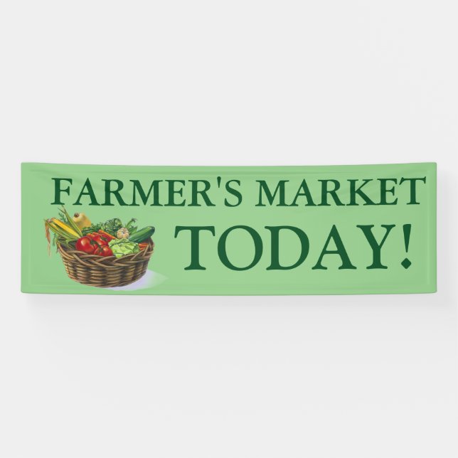 Farmer's Market customisable vegetable banner sign (Horizontal)
