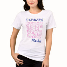 Farmers Market Cute Pink Fruits T-Shirt