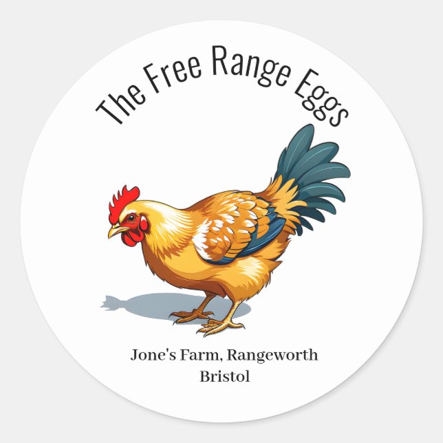 farmers market egg box Label  free range (Front)
