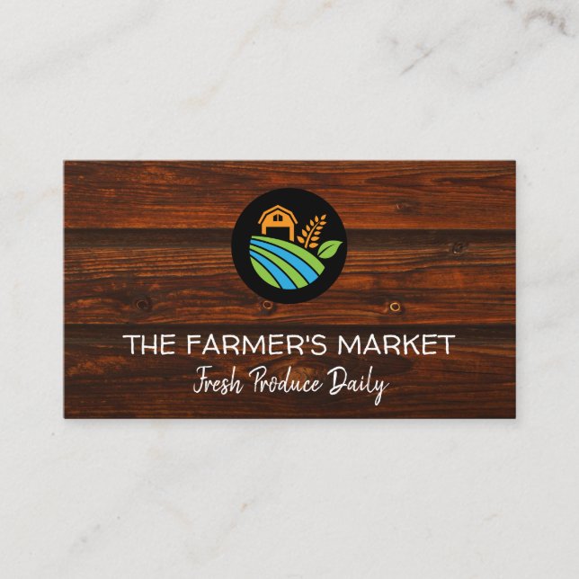 Farmers Market | Farm Icon Business Card (Front)