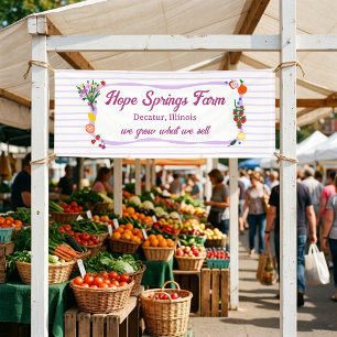 Farmers Market Farm Stand Hand-drawn CUSTOM  Banner