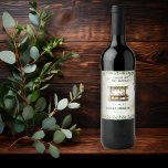 Farmer's Market Farm Stand Welcome Bridal Shower Wine Label<br><div class="desc">Beautiful forest and sage green eucalyptus and boutique Farmer's Market "Welcome" sign poster design.  Rustic aged-look front background combined with the greenery laden wood stand and the surrounding overhanging eucalyptus is reminiscent of an open air Italian or country marketplace.</div>