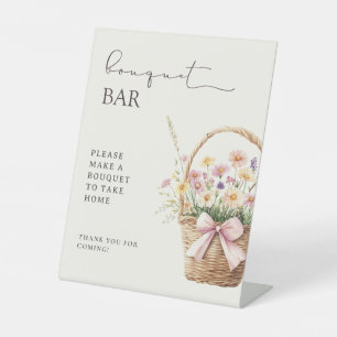 Farmers Market Floral Bridal Shower Bouquet Bar Pedestal Sign