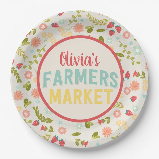 Farmers Market Floral Paper Plates (Front)