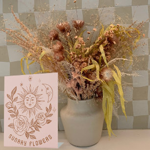 Farmers Market Florist Sun Moon Roses Magical Boho Pedestal Sign