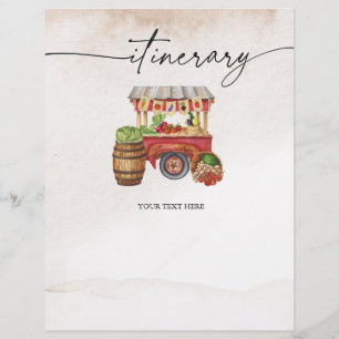 Farmers Market Flower Bouquet itinerary sheet