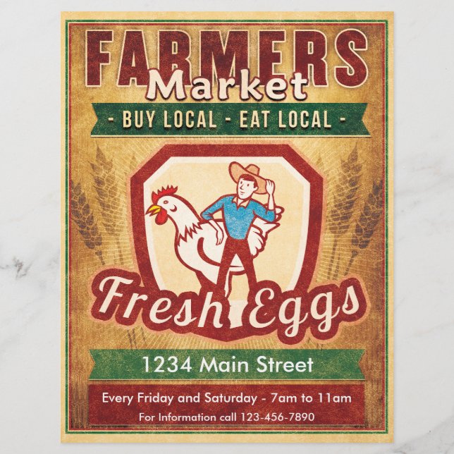 Farmers Market Fresh Eggs Flyer (Back)