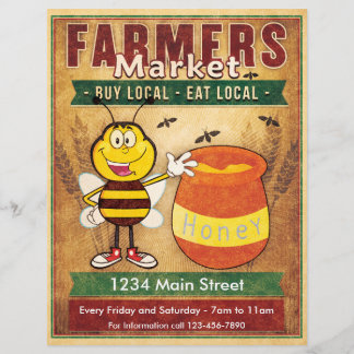 Farmers Market Fresh Local Honey Flyer