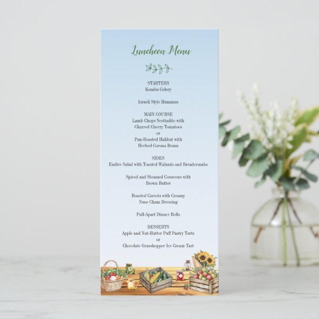 Farmers Market, Fresh off the Market Bridal Shower Menu (Standing Front)