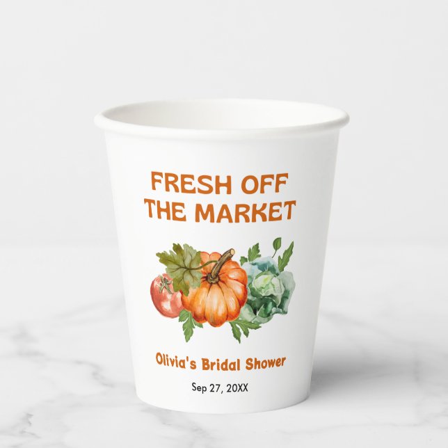 Farmers Market Fresh Off The Market Bridal Shower  Paper Cups (Front)