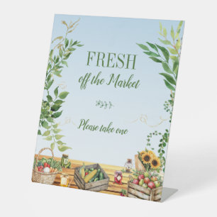 Farmers Market, Fresh off the Market Bridal Shower Pedestal Sign