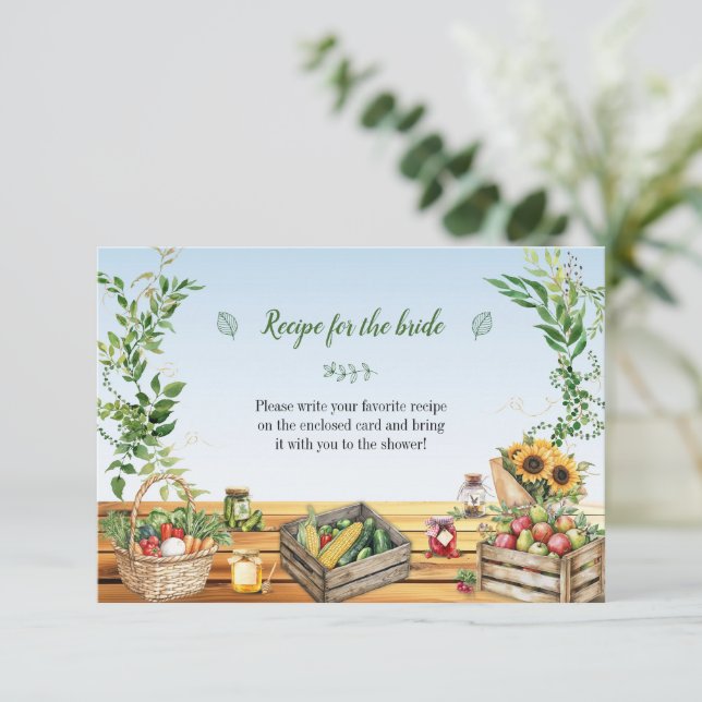 Farmers Market, Fresh off the Market Enclosure Invitation (Standing Front)