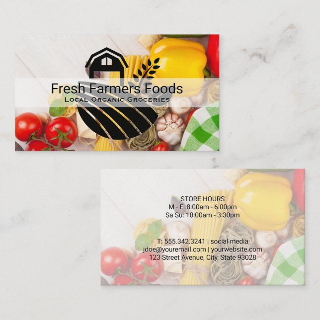 Farmers Market Fresh Produce Business Card (Front/Back)