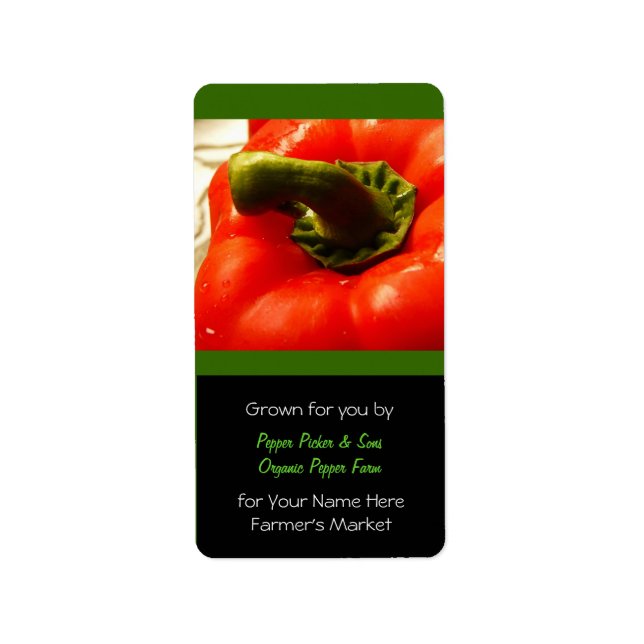 Farmer's Market Fresh Red Peppers Label (Front)