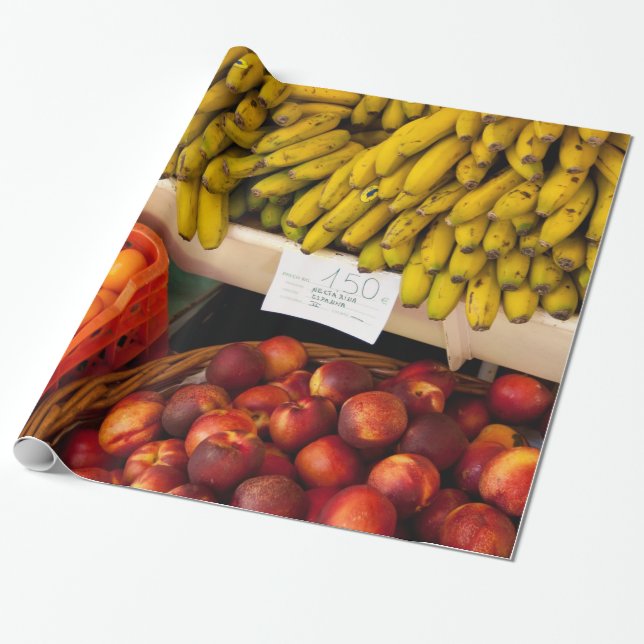 Farmer's Market Fruit Stand Wrapping Paper (Unrolled)