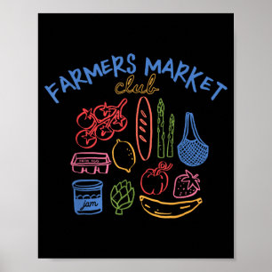 Farmers Market Fruit Vegetable Aesthetic Foodie Poster
