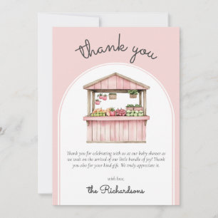 Farmers Market Girl Baby Shower Thank You Card