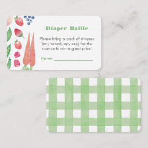 Farmers Market Green Baby Shower Diaper Raffle Enclosure Card