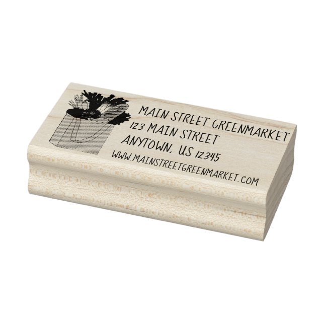 Farmer's Market Greenmarket Grocery Shopping Food Rubber Stamp (Stamp)