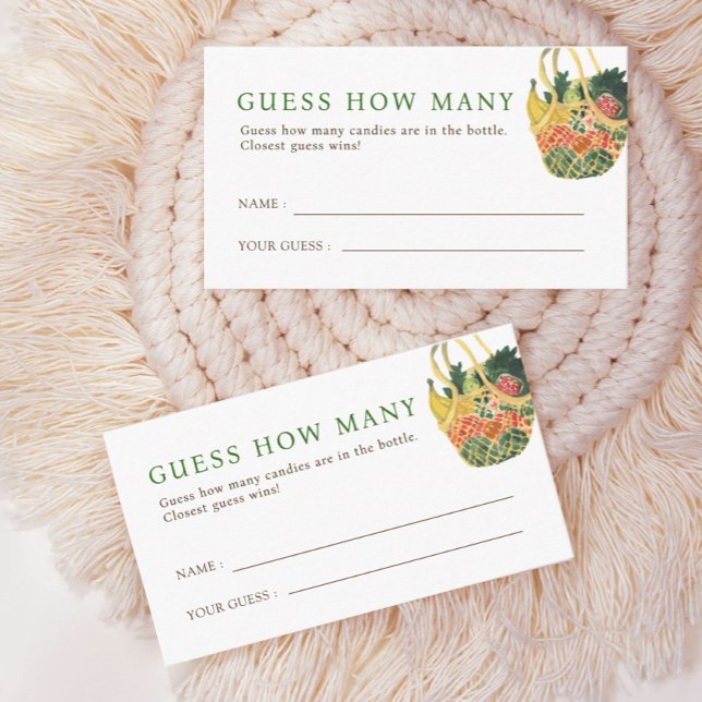 Farmers Market Guess How Many Bridal Shower Game Enclosure Card (Creator Uploaded)