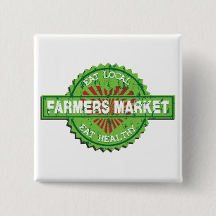 Farmers Market Heart 15 Cm Square Badge