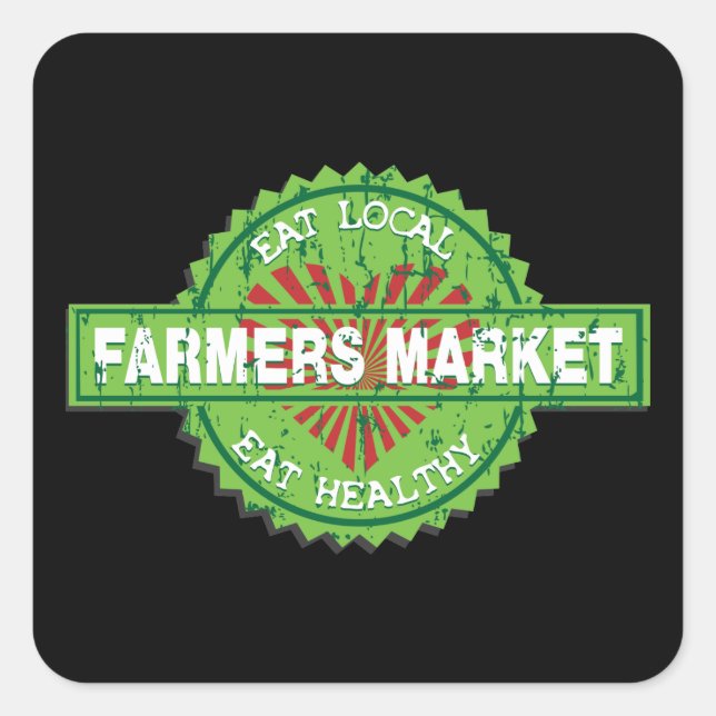 Farmers Market Heart Square Sticker (Front)