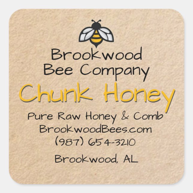 Farmer's Market Homestyle Chunk Honey Label Bee (Front)