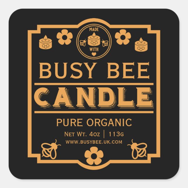 Farmers Market Honey Candles Square Sticker (Front)