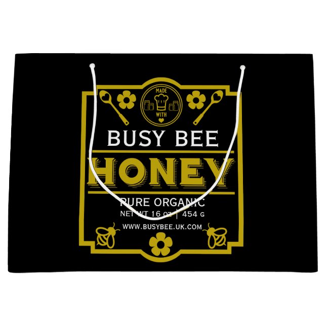 Farmers Market Honey Jar Large Gift Bag (Front)