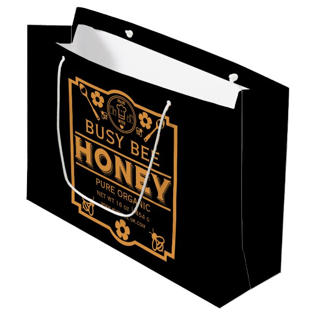 Farmers Market Honey Jar Large Gift Bag (Front Angled)