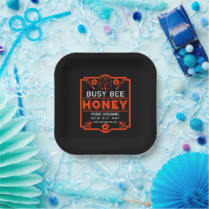 Farmers Market Honey Jar Paper Plate
