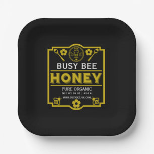 Farmers Market Honey Jar Paper Plate