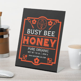 Farmers Market Honey Jar Pedestal Sign