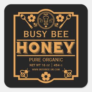 Farmers Market Honey Jar Square Sticker