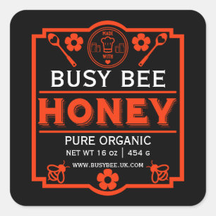 Farmers Market Honey Jar Square Sticker