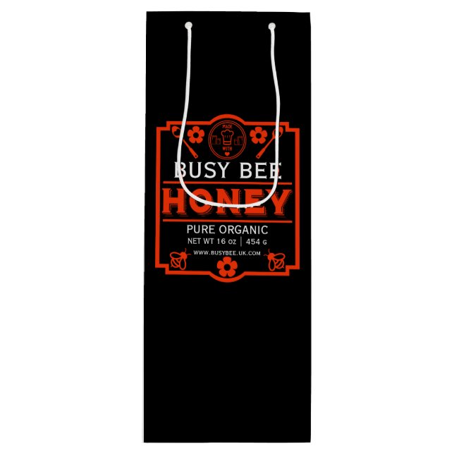 Farmers Market Honey Jar Wine Gift Bag (Front)