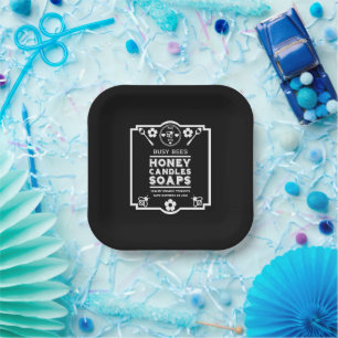 Farmers Market Honey Product Paper Plate