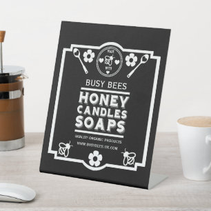 Farmers Market Honey Product Pedestal Sign