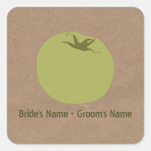 Farmers Market Inspired Wedding Green Tomato Square Sticker