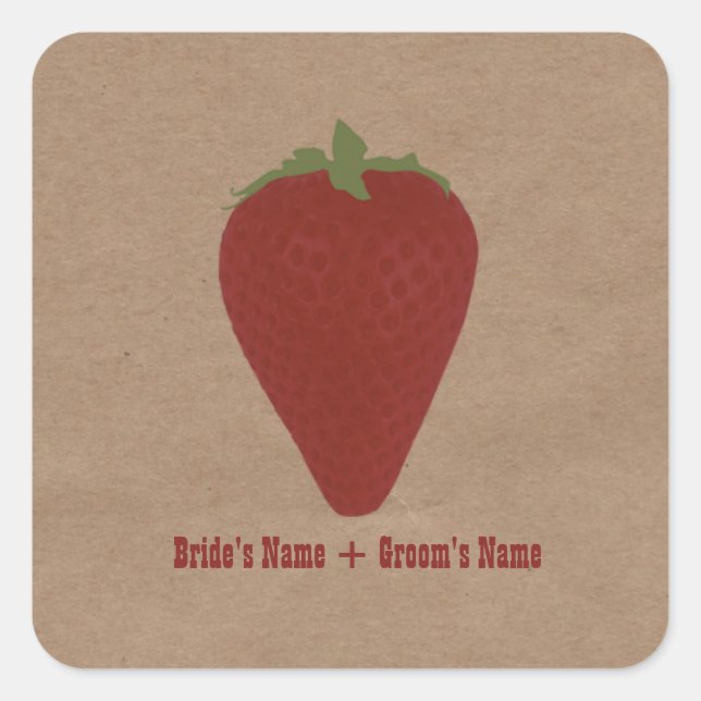 Farmers Market Inspired Wedding Sticker Strawberry (Front)