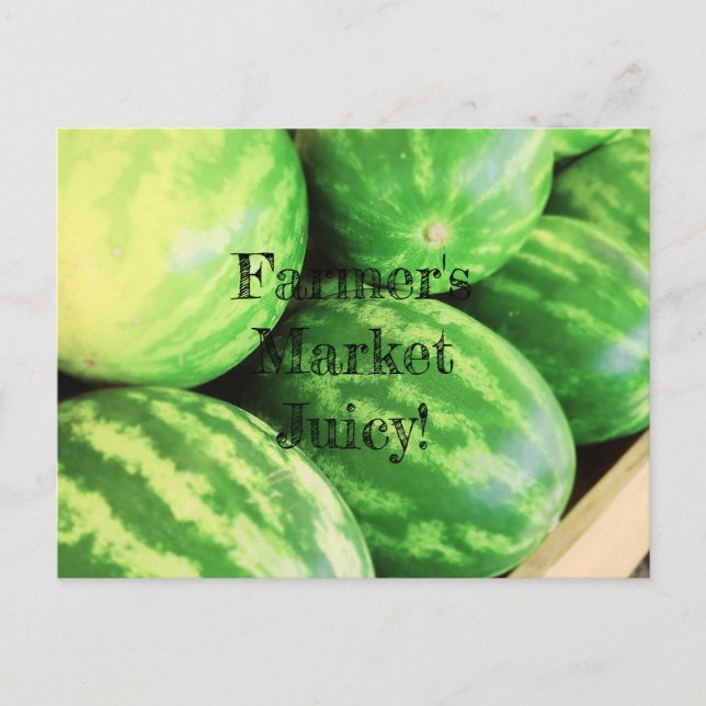 Farmer's Market Juicy Watermelons  Postcard (Front)