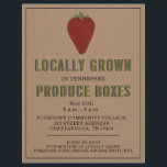 Farmer's Market Local Produce Strawberry Flyer<br><div class="desc">Illustration of a strawberry over a cardstock inspired background with green and black text and black trim.</div>
