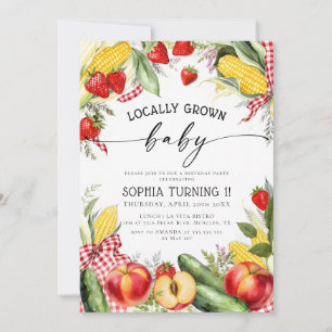Farmer's Market Locally Grown 1st Birthday Invitation