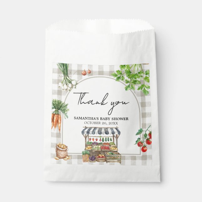 Farmers Market Locally Grown Baby Shower Favour Bags (Front)